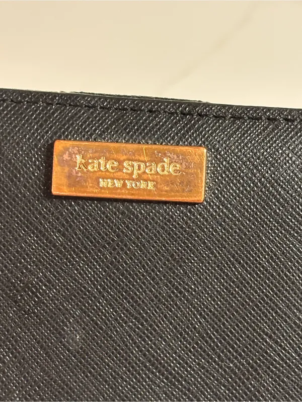 Kate Spade Black Wallet 4” x 7” cardholder, pockets. Coin holder/ ID window - Image 2