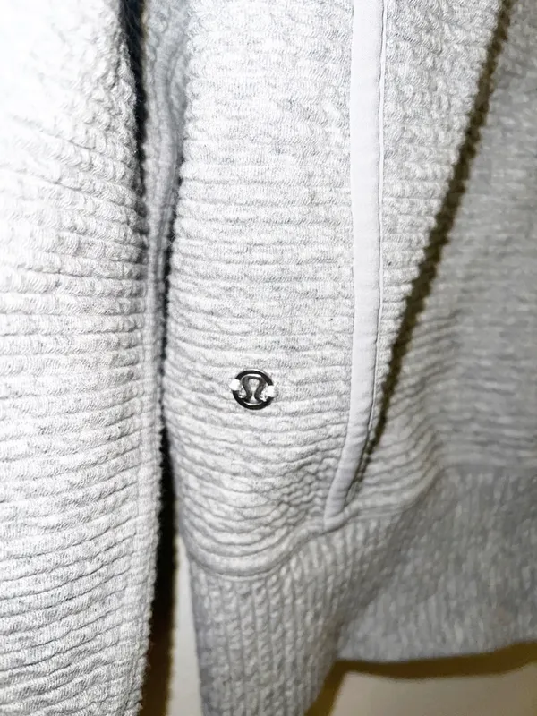 Lululemon On Repeat Heatered Core Light Gray Zip-Up Bomber Jacket - Image 9