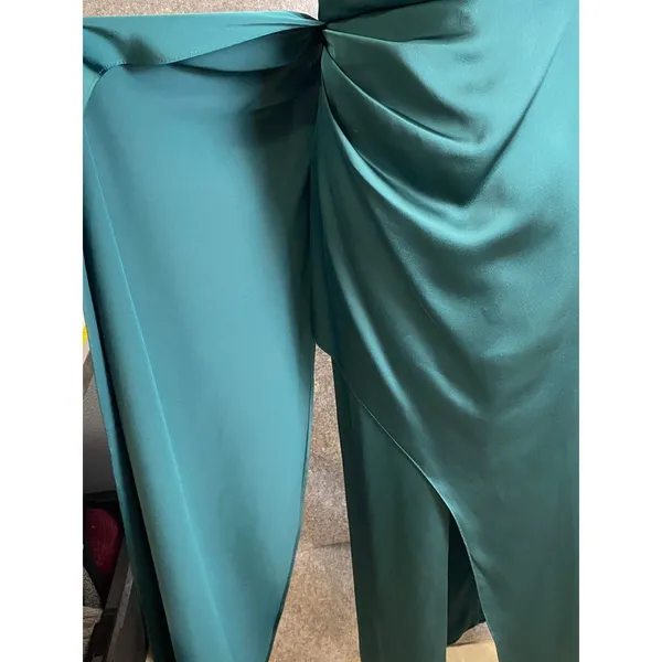 Azazie‎ One Shoulder Emerald Green Formal Gown Bridesmaid Dress Size C - Image 5