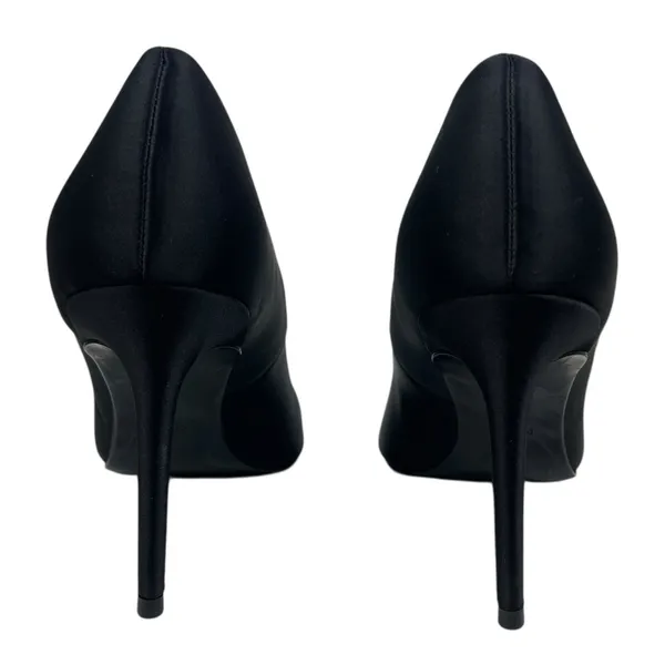 Mango Satin Pointed Toe Heel Pump with Buckle Black Size 37/ 6.5 - Image 9