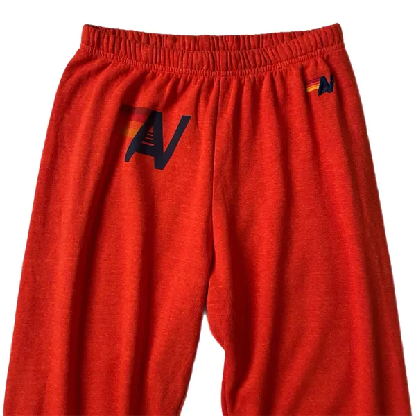 Aviator Nation Red Orange Logo Sweatpants Joggers Size Large - Image 3