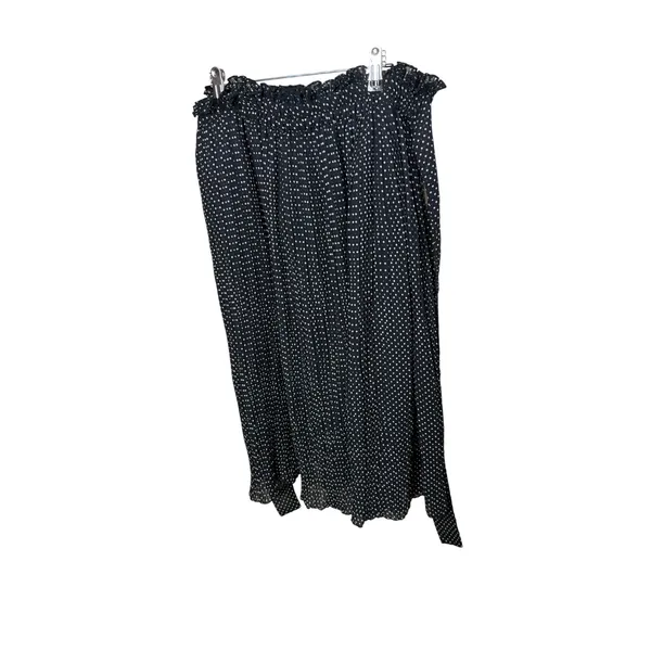 Live 4 Truth Black White Polka Dot Button Front Smocked Midi Skirt Large - Image 6