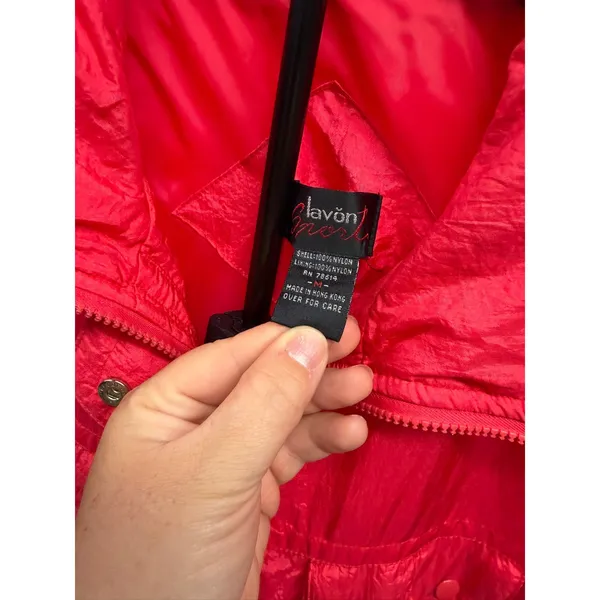 Vintage 80'S Lavon‎ Sport Women's Medium Neon Pink Retro Nylon Ski Vest Jacket - Image 6