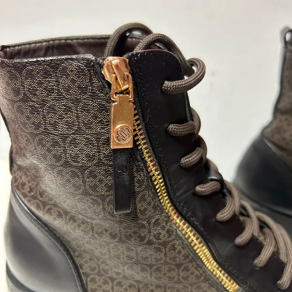 Daisy Fuentes Skylah Zip/Lace Up Lug Sole Combat Ankle Boots Size 8.5 M - Image 5