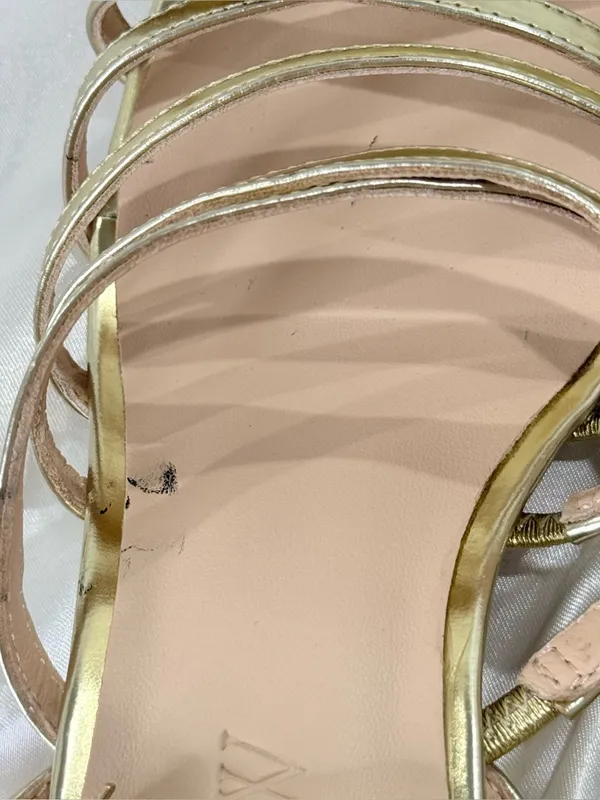 J.Crew Layne Strappy Sandals 7 Metallic Gold Wedding Guest Summer Vacay Chic - Image 13