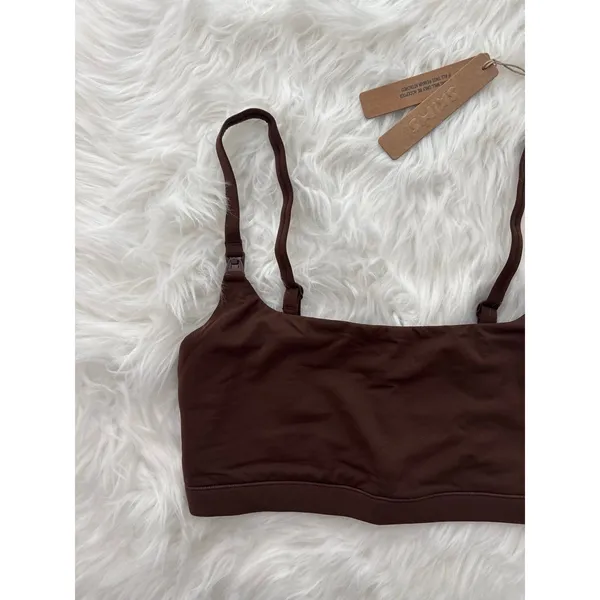 Skims Fits Everybody Maternity Pumping Scoop Bralette Cocoa Size XXS - Image 3