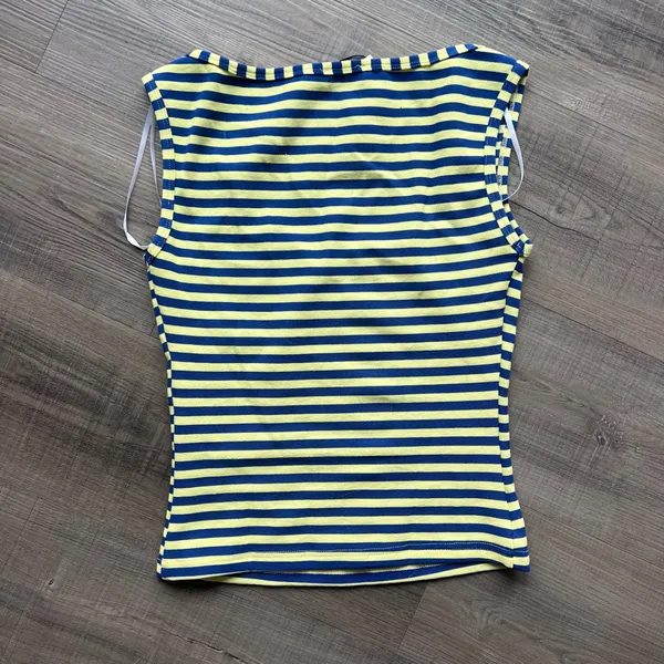 NWT Princess Polly Arivelle Tank Top Blue / Yellow Stripe - Image 5