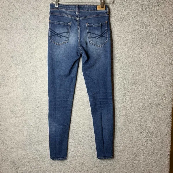 Aeropostale Jeans Womens 2 Blue High Waisted Stretch Denim‎ Jegging Distressed - Image 2