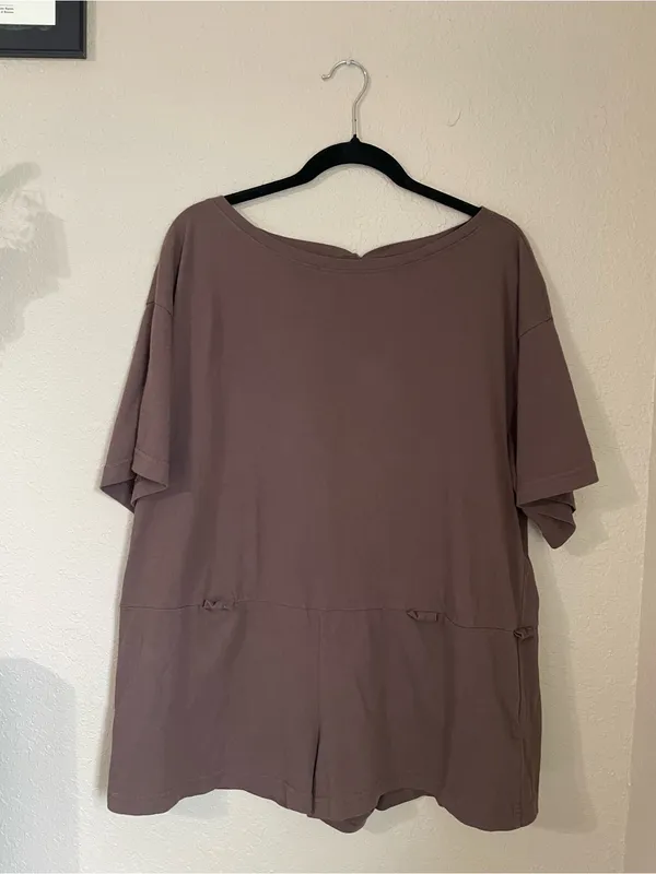 Free People Free Est Monet Romper Size XS Brown Relaxed Oversized T Shirt Boho - Image 7