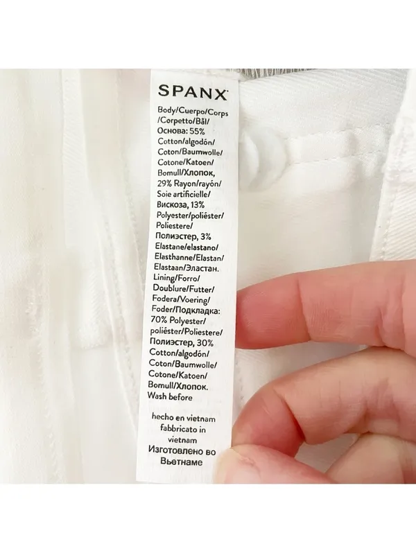 Spanx Stretch Twill Cropped Wide Leg Bright White Size Small Coastal Neutral - Image 7