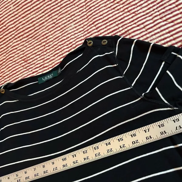 Lauren Ralph Lauren Black and White Striped Top - Image 7