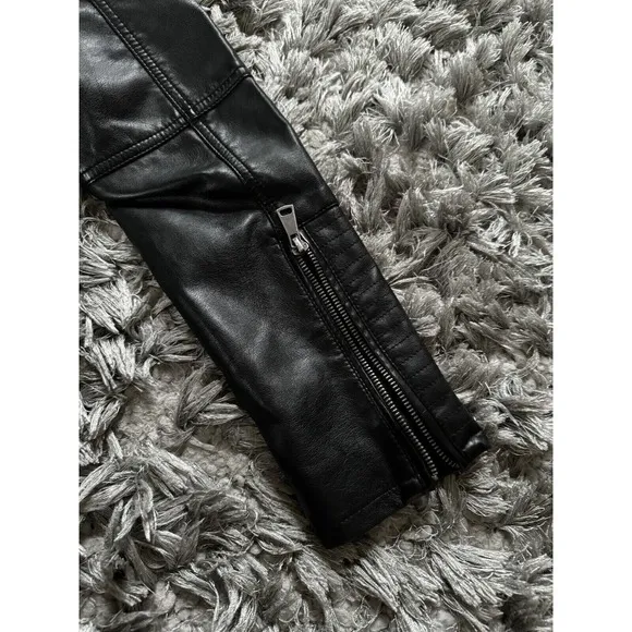 Baccini Faux Leather Jacket Women‎ Medium Petite Motorcycle - Image 16