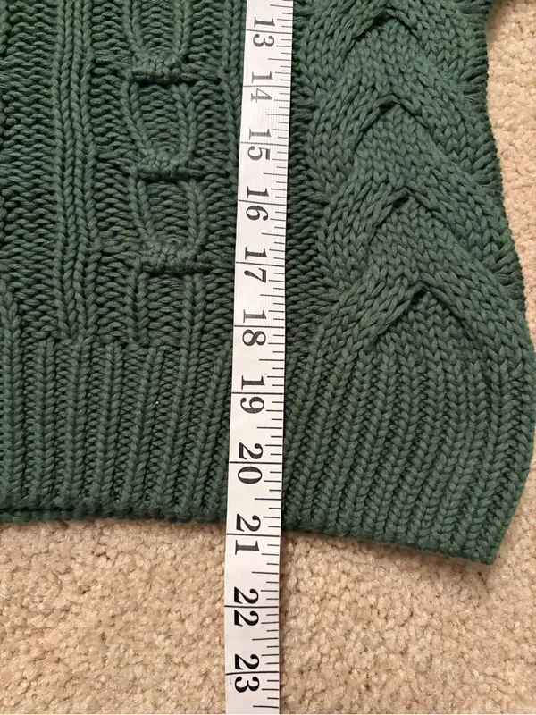 Stitches and stripes v neck cable knit long sleeve sweater size medium - Image 13