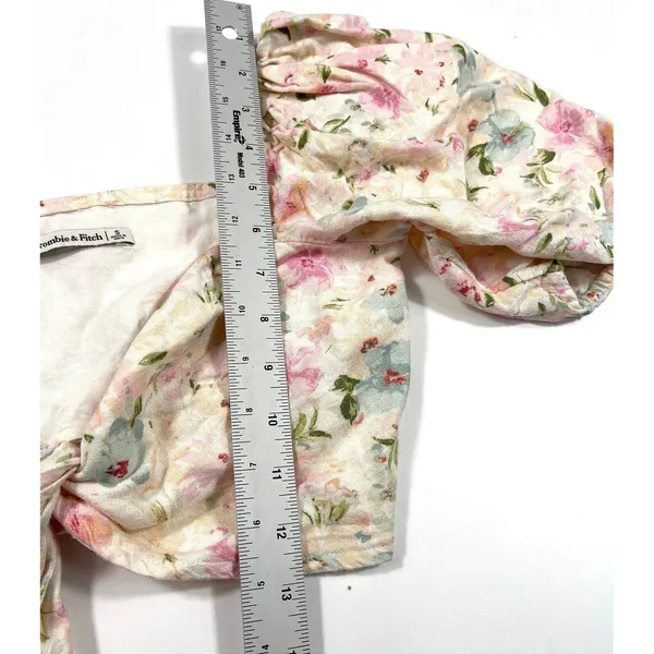 Abercrombie & Fitch Floral Linen Tie-Front Crop Top‎ Small EUC Festival Boho - Image 11