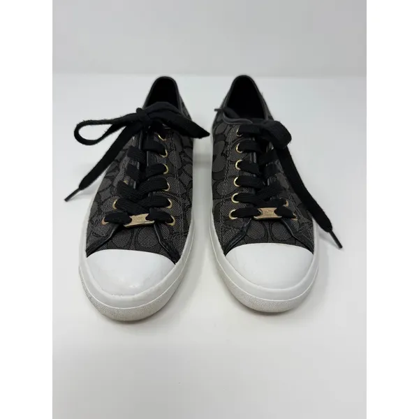 Coach Empire Signature Jacquard Low Top Sneakers Black Charcoal A00248 SIZE 7.5 - Image 2