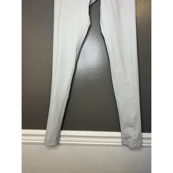 Lounge Leggings Womens Medium White Logo Waist Stretch Ankle Pants Gym Athletic - Image 3