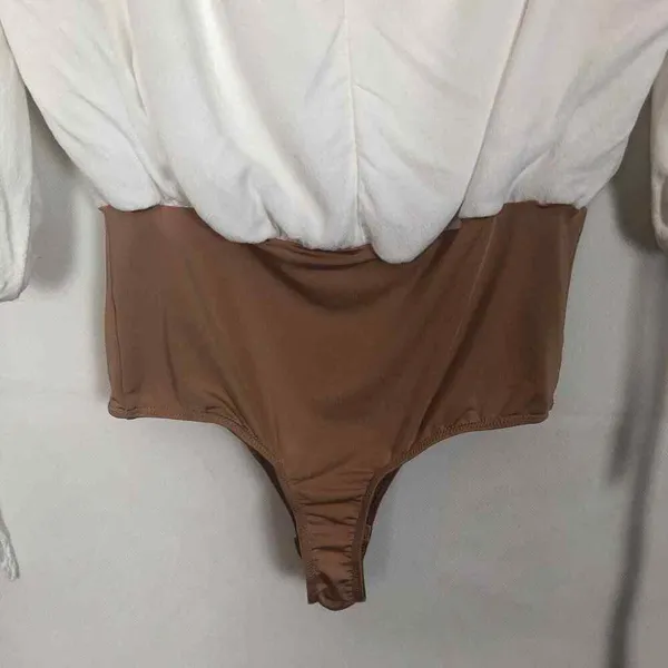 For Love & Lemons V-Neck White Womens Bodysuit Size Small - Image 11