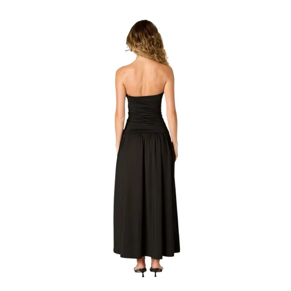 NIA Santal Revolve Black Strapless Midi Dress - Image 5