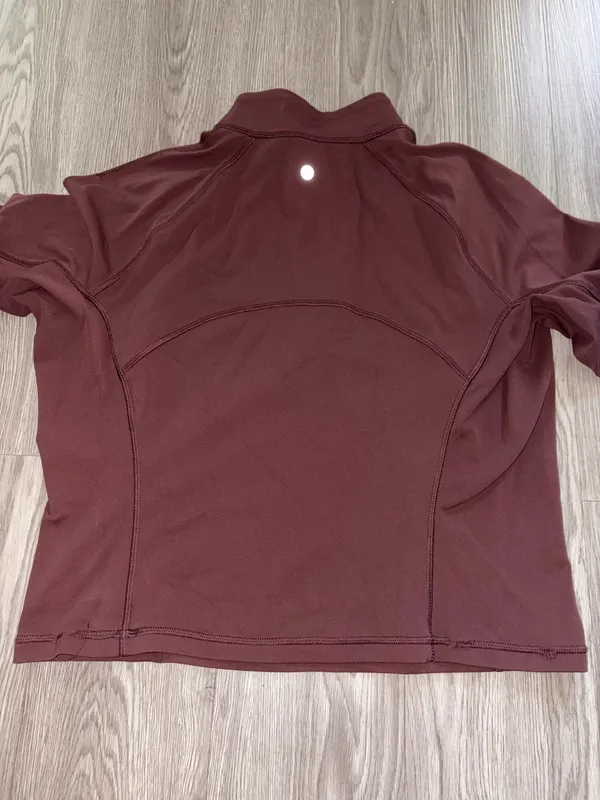 CRZ Yoga Velvet Brown Quarter Zip Athletic Sweater - Image 3