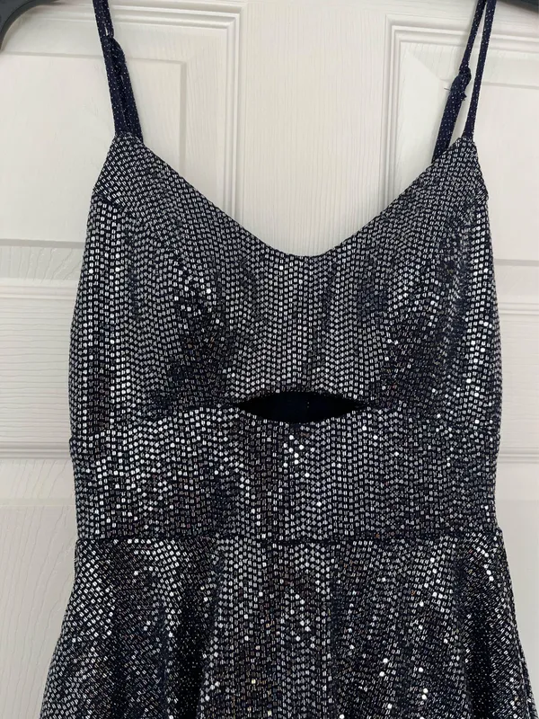 Macy’s City Studio homecoming navy blue disco sparkly dress - Image 4