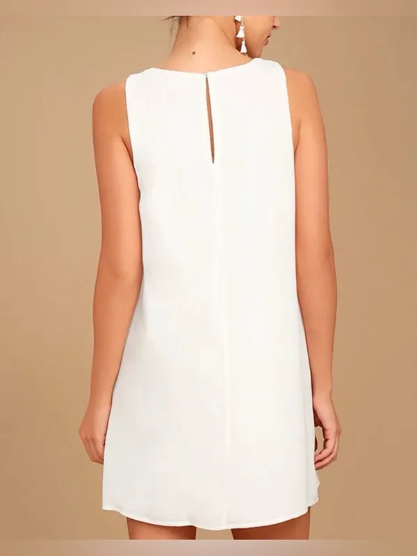 Lulus Women’s Sassy Sweetheart Sleeveless White Shift Mini Dress Size XS - Image 2