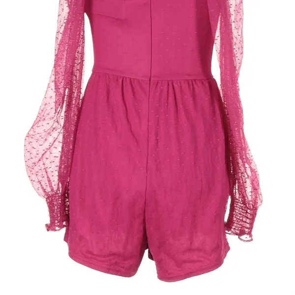 Lulus Magenta Flirty Fashionista Mesh Bustier Romper XS Party Night Out Coquette - Image 7