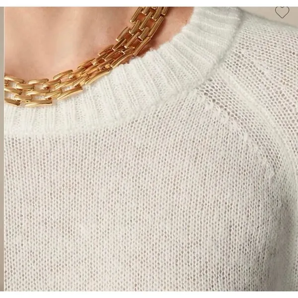J.crew high ribbed wool blend ivory sweater size M - Image 9