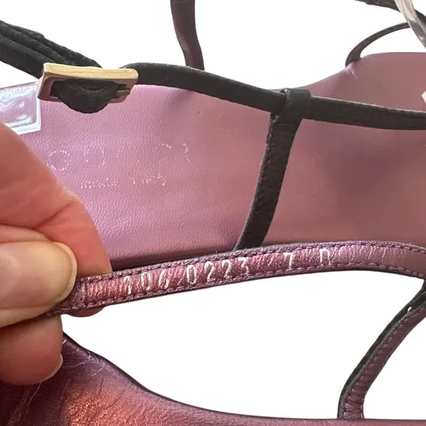 Gucci Tom Ford Era Thong‎ Sandals Metallic Purple 7B - Image 8