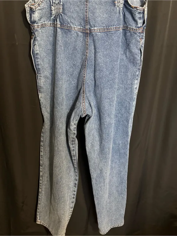 D’Roci Maternity Denim Overalls with Embroidered Bear Patch Pocket size Medium - Image 7