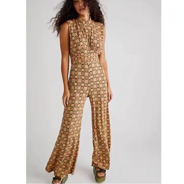Free People vibe check one piece funky print jumpsuit - Image 3