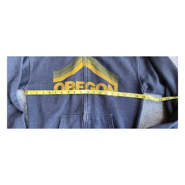 Source Unknown Oregon Navy Blue Zip Up Sweatshirt Estimated Size‎ Small Unisex - Image 3