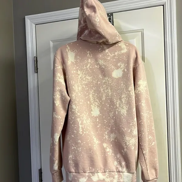 Pink Floyd Blush Pink Bleached Hoodie with Strings and Kangaroo Pocket- Large - Image 11