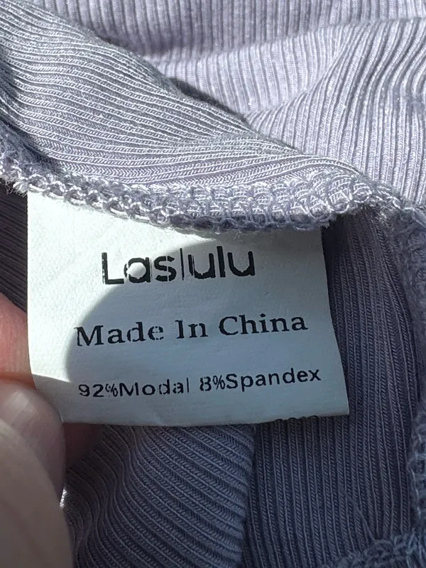 Laslulu Modal Ribbed Knit Racerback Tank Top Lavender Medium - Image 5