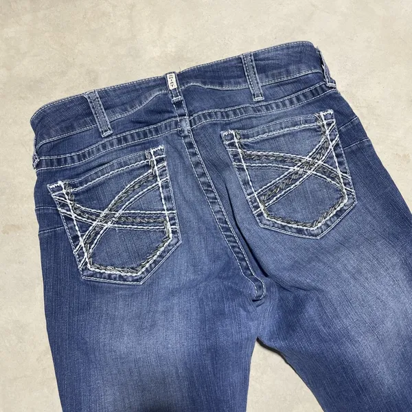 Ariat REAL High Rise Boot Jeans Women's SZ 32S 32x32 Wash Blue Stretch *Mark - Image 7