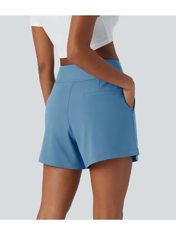 Halara DayStretch High Waisted Work Baggy Shorts 4'' with Pockets Blue M - Image 2