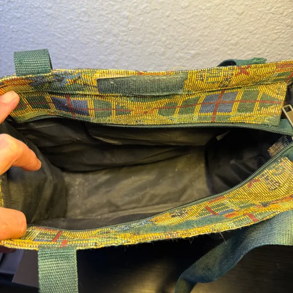 VTG 90s‎ Tapestry Golf Tournament Tote Bag & Coin Purse Pouch Plaid Large Purse - Image 13