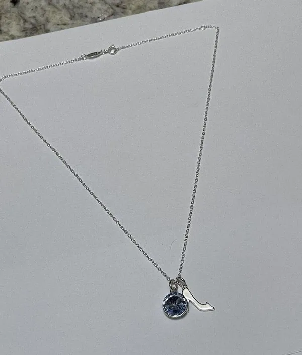Signed DISNEY Chain Necklace Silver Tone - A Dream Is A Wish Your Heart Makes - Image 2
