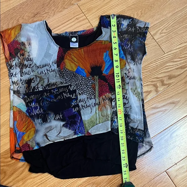 J Brand Multicolor Graphic Women's Blouse with sheer overlay - Image 5