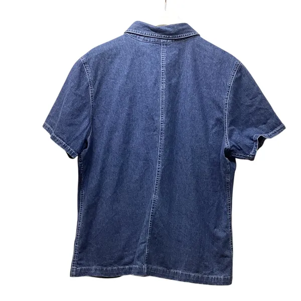 Sonoma snap front Y2K short sleeve denim blouse. Size XL - Image 3