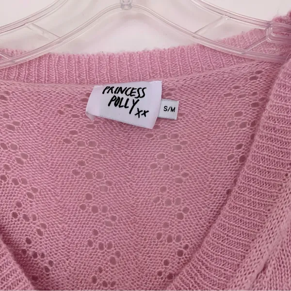 Princess Polly Lyric Cropped Cardigan Pink - Image 5
