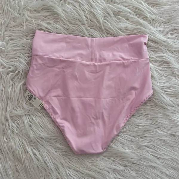 Aerie High Rise Full Coverage Crossover Bikini Bottom Bloom Small - Image 4