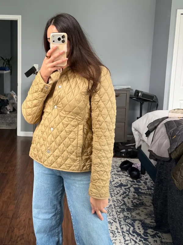 Vintage L.L. Bean Quilted Tan Puffer Jacket - Image 2