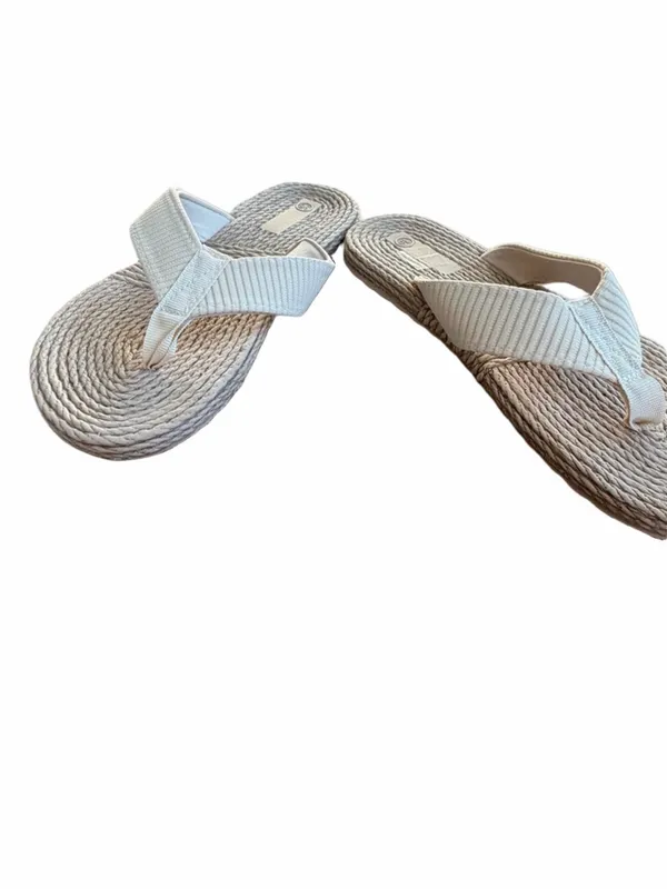 Woven Rope Toe-Post Sandals in Cream - Women - Image 5