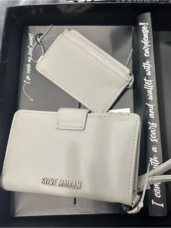 Steve Madden Light Gray Wallet with Cardholder Set NWT - Image 3
