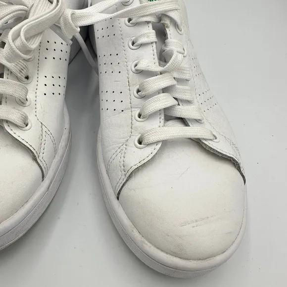 Adidas Advantage Clean QT White Green Stripe Sneakers Women's‎ Size 8.5 Vegan - Image 4