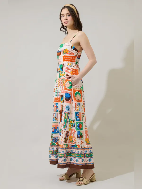 SugarLips Lumy Mix Vin Smocked Maxi Dress size xs women’s - Image 3