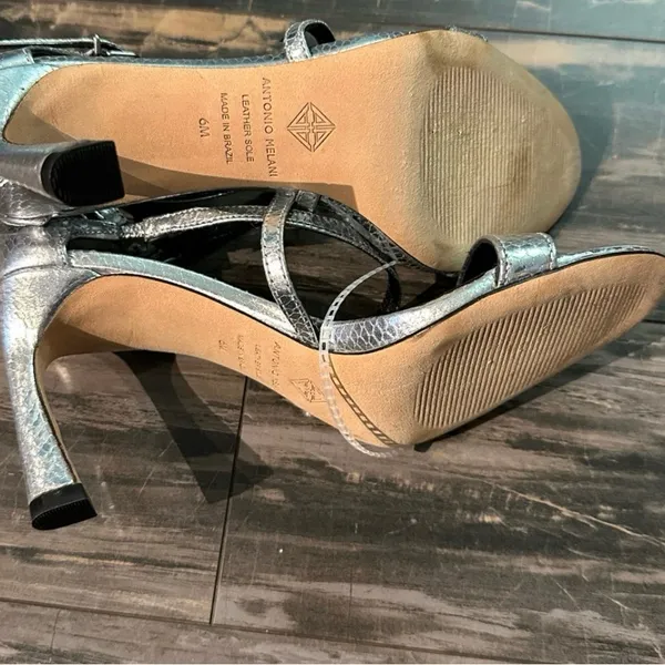 Antonio Melani Hadley‎ Strappy Metallic Leather Sandals - Image 7
