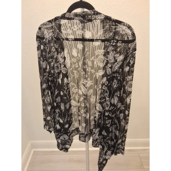 Papa Vancouver Vintage Long Sleeve Sheer Black And White Size M Womens - Image 5