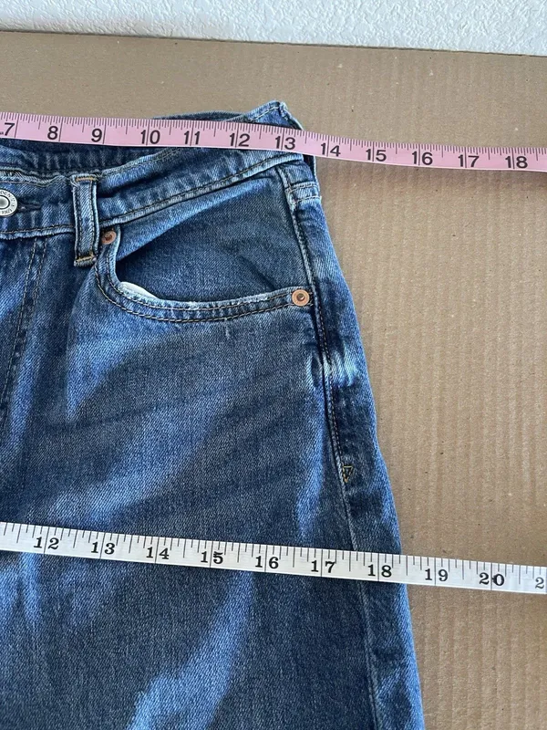 Gap 90s Loose High Rise Women's Blue Denim Jeans Straight Casual Y2K Sz 27 - Image 10