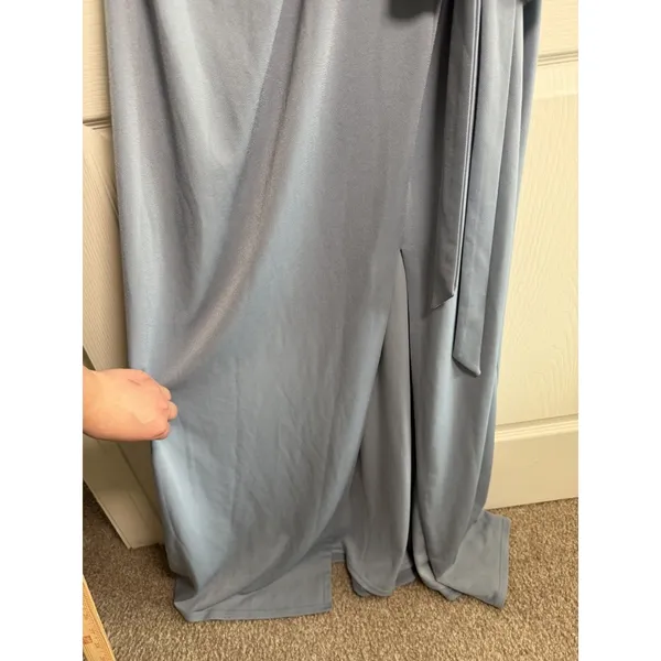 NWT Birdy Grey Dress Dusty Blue 1X Bridesmaid Formal Wedding Yolanda Crepe - Image 5